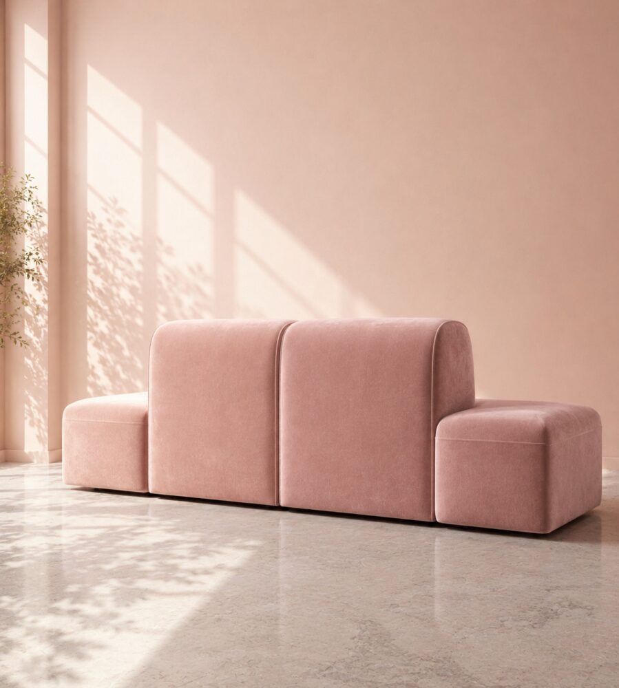 Dudley 4 Seater Sofa - Blush Pink - Image 2