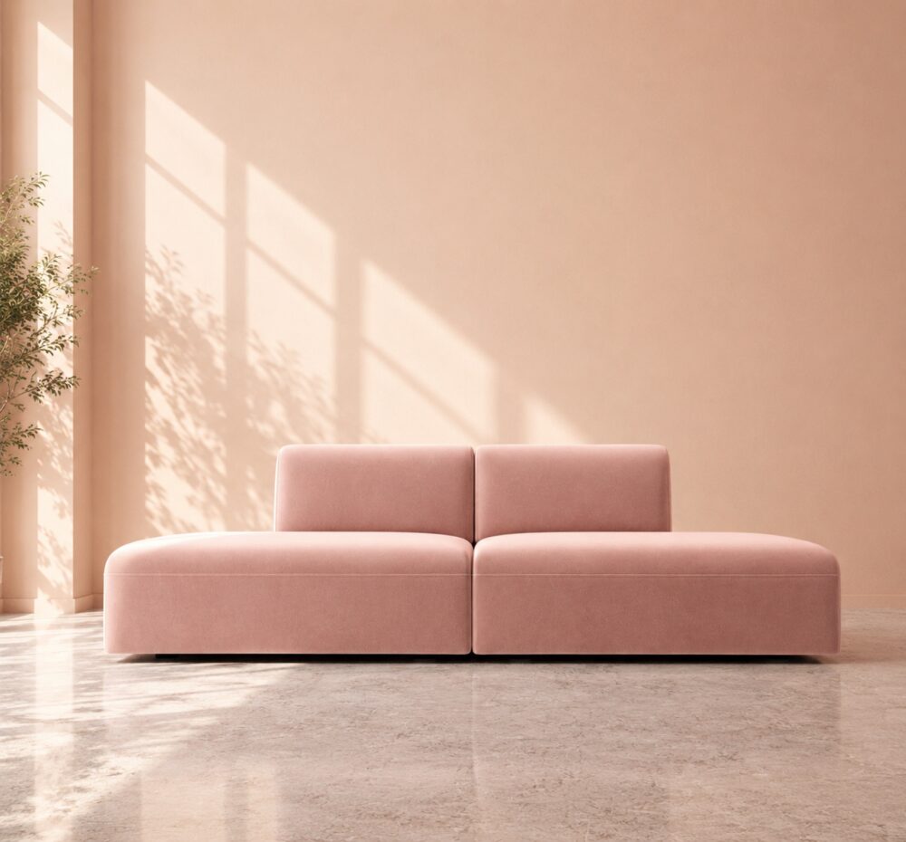 Dudley 4 Seater Sofa - Blush Pink