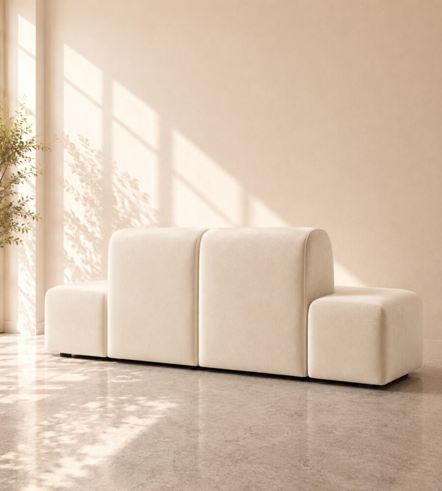 Dudley 4 Seater Sofa - Cream - Image 5
