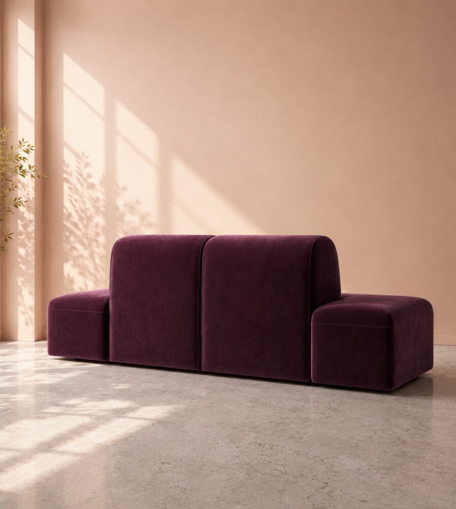Dudley 4 Seater Sofa - Dark Purple - Image 2