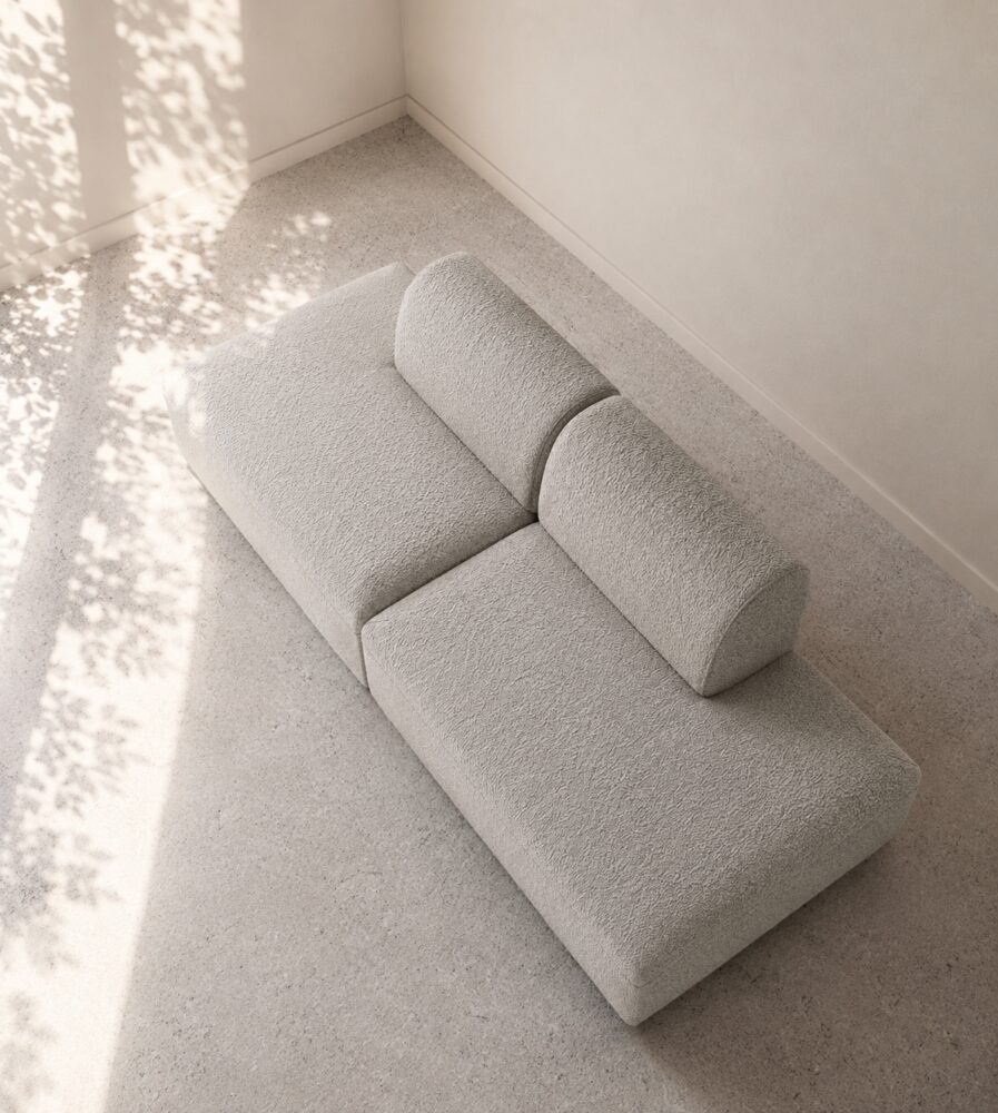 Dudley 4 Seater Sofa - Light Grey Boucle - Image 2
