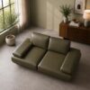 Fermo 2 Seater Sofa - Olive Green Leatherette - Thumbnail Image 2