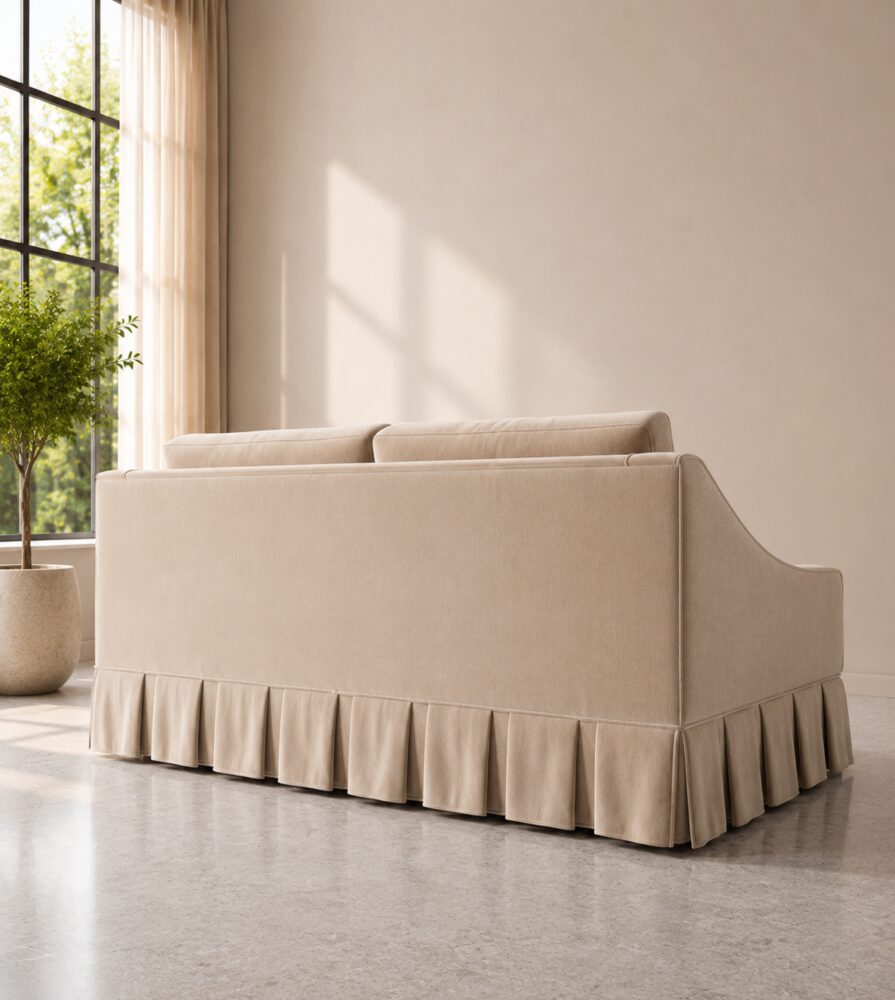 hambleton 2 Seater Sofa - Beige Velvet - Image 3