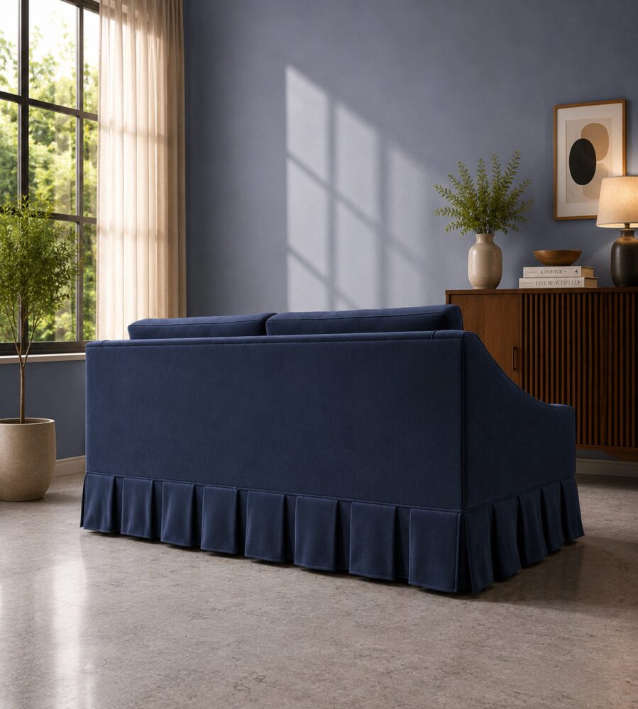 Hambleton 2 Seater Sofa - Dark Blue Velvet - Image 4