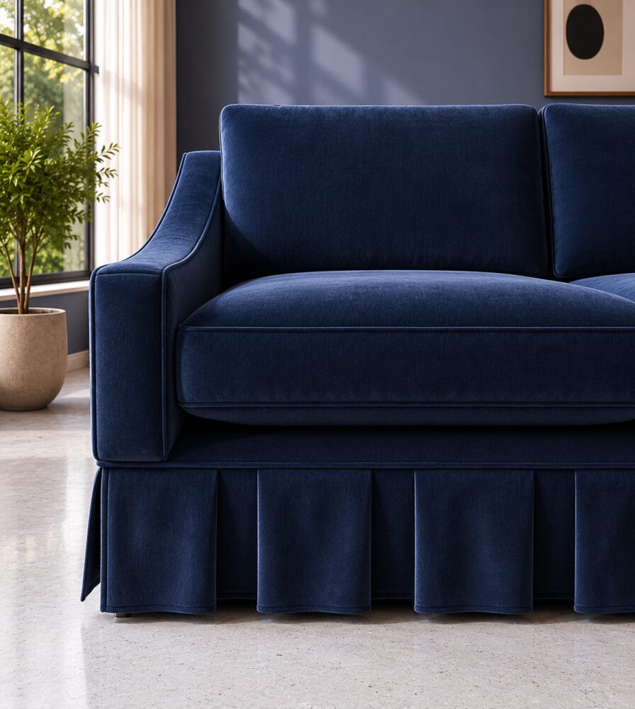 Hambleton 2 Seater Sofa - Dark Blue Velvet - Image 3