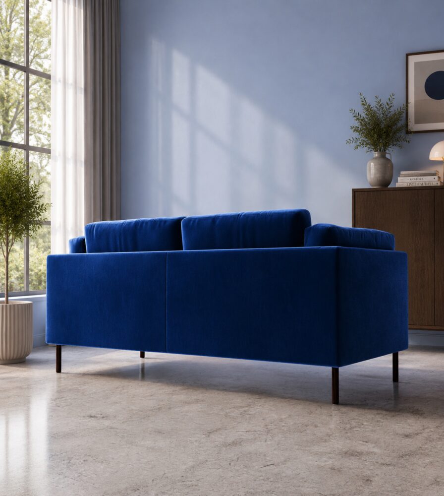 Indora 2 Seater Sofa - Cobalt Blue Velvet - Image 4