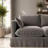 Keswick 2 Seater Sofa - Cement Grey Velvet - Thumbnail Image 4