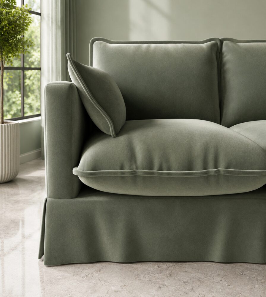Keswick 2 Seater Sofa - Forest Sage Velvet - Image 3