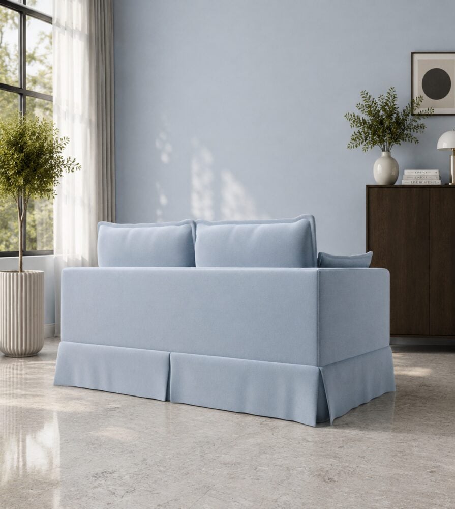 Keswick 2 Seater Sofa - Powder Blue Velvet - Image 4