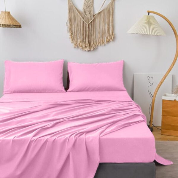 Bedsheet With Pillow Cover - Barbie Pink Cotton