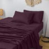 Bedsheet With Pillow Cover - Grape Wine Cotton - Thumbnail Image 7