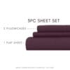 Bedsheet With Pillow Cover - Grape Wine Cotton - Thumbnail Image 4