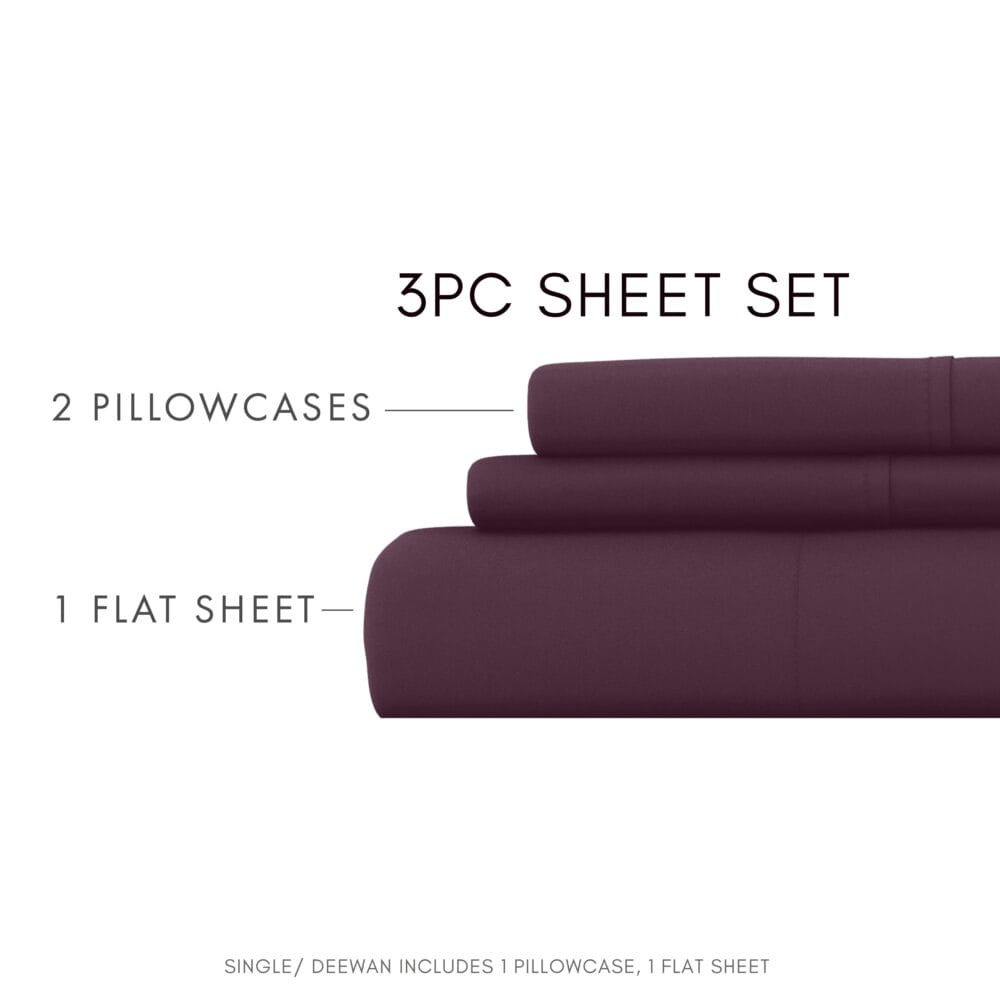 Bedsheet With Pillow Cover - Grape Wine Cotton - Image 4
