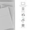 Bedsheet With Pillow Cover - Light Grey Cotton - Thumbnail Image 3