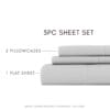 Bedsheet With Pillow Cover - Light Grey Cotton - Thumbnail Image 4