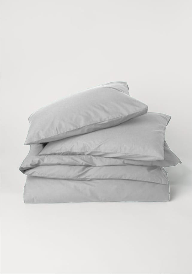 Bedsheet With Pillow Cover - Light Grey Cotton - Image 5