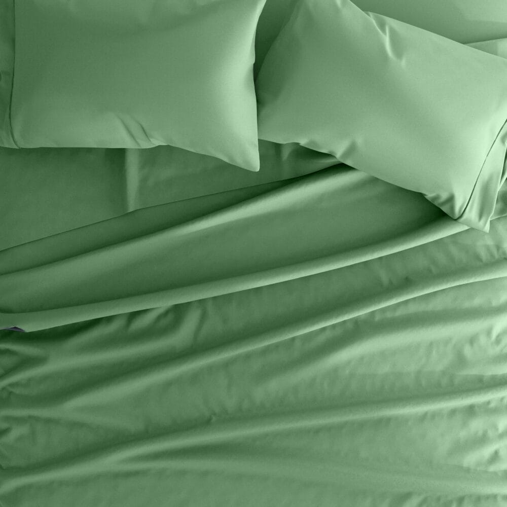 Bedsheet With Pillow Cover - Mint Green Cotton - Image 4