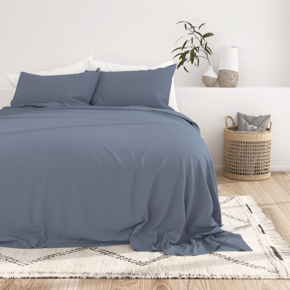 Bedsheet With Pillow Cover - Stone Cotton - Image 3