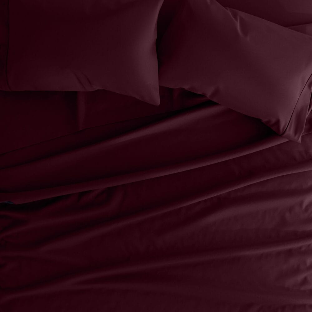 Bedsheet With Pillow Cover - Wine Cotton - Image 3