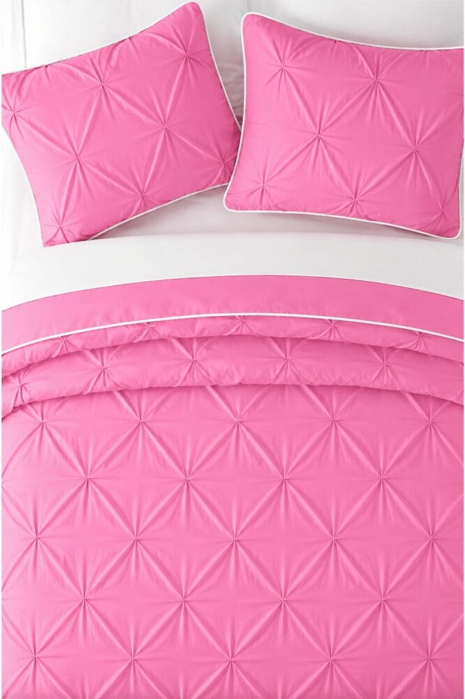 Pinch Style Comforter Cover with Pillow Cover - Barbie Pink - Image 5