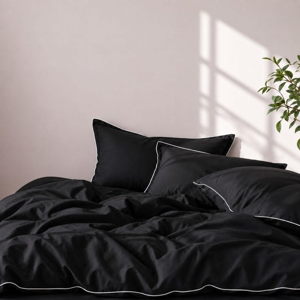 Comforter Cover with Pillow Cover - Black - Image 2