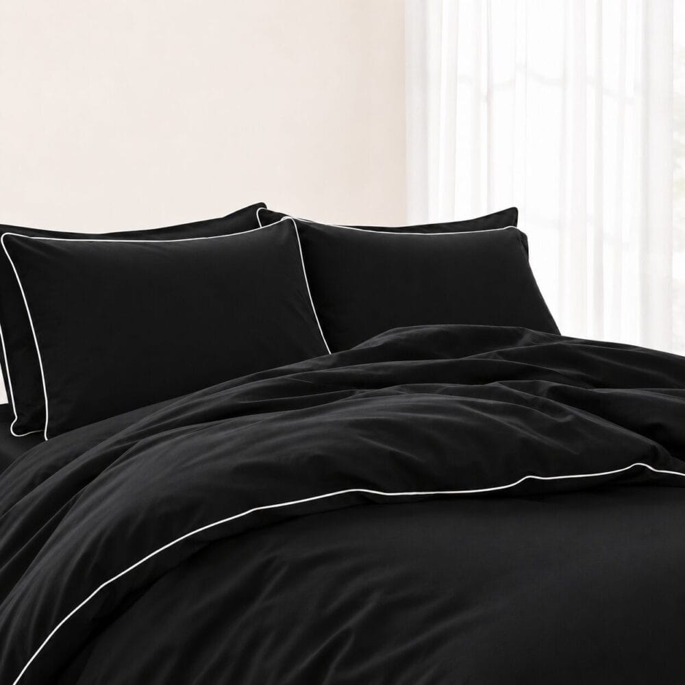 Comforter Cover with Pillow Cover - Black - Image 3