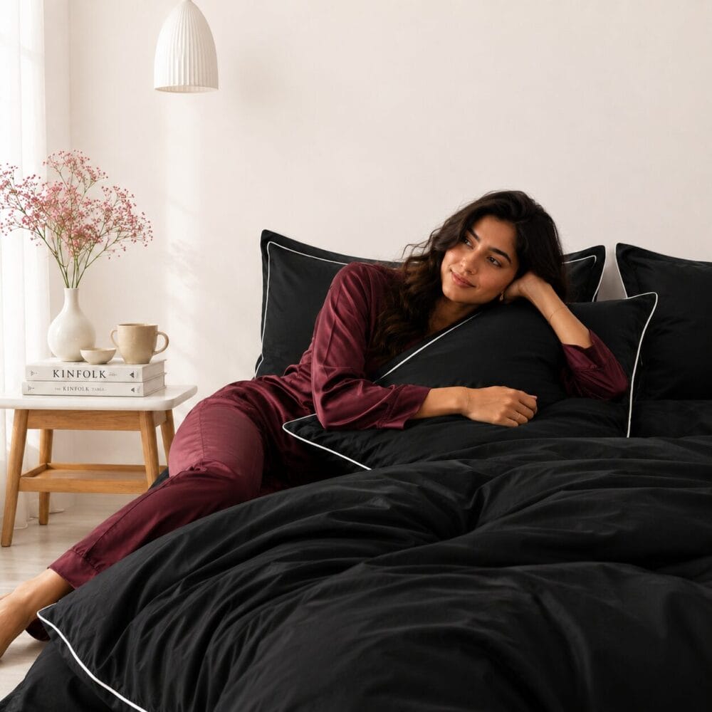 Comforter Cover with Pillow Cover - Black - Image 4