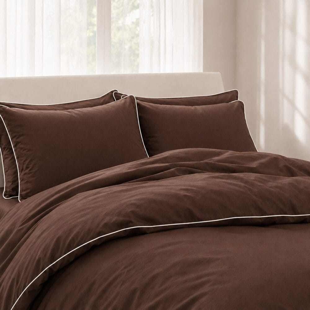 Comforter Cover with Pillow Cover - Chocolate Brown - Image 5