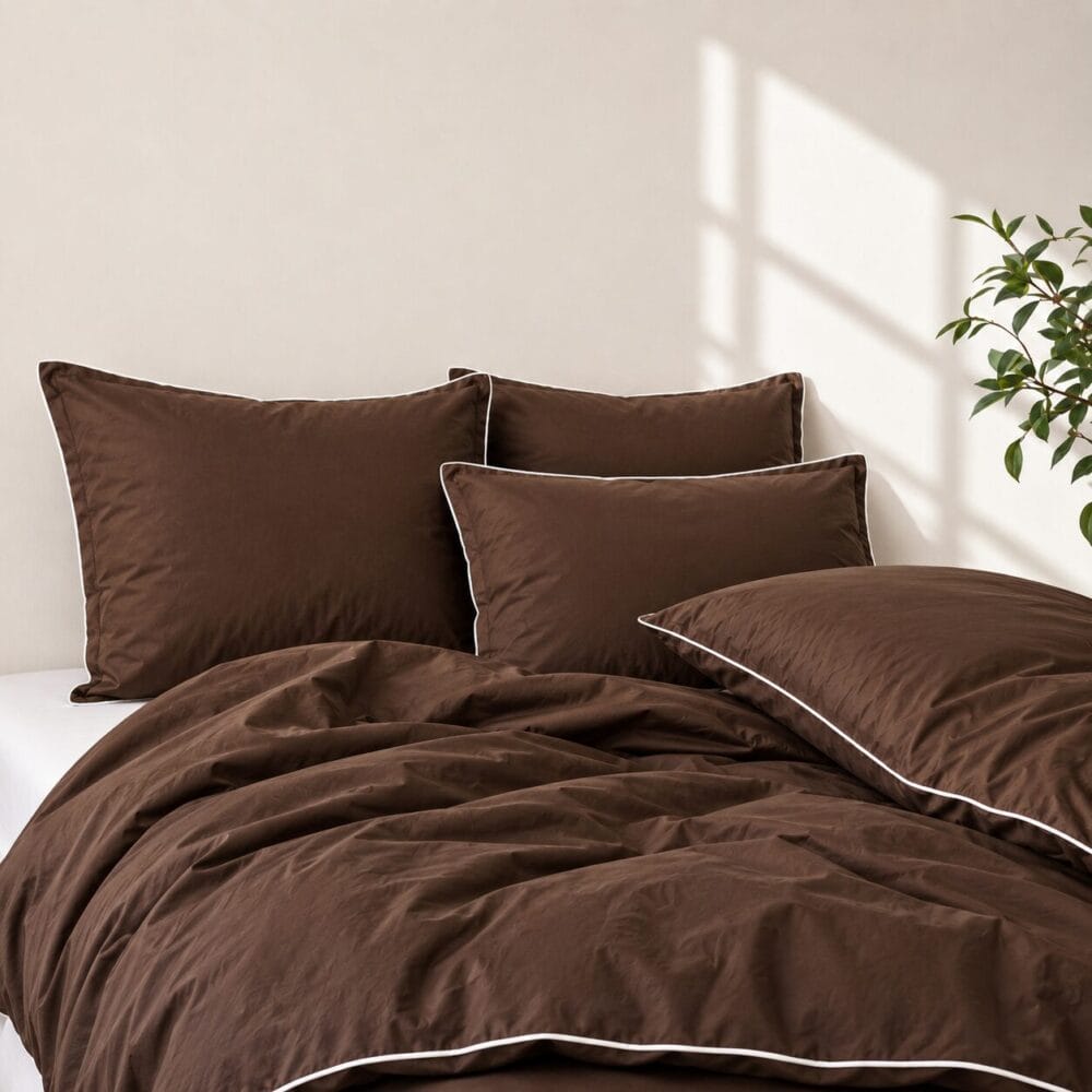 Comforter Cover with Pillow Cover - Chocolate Brown - Image 2