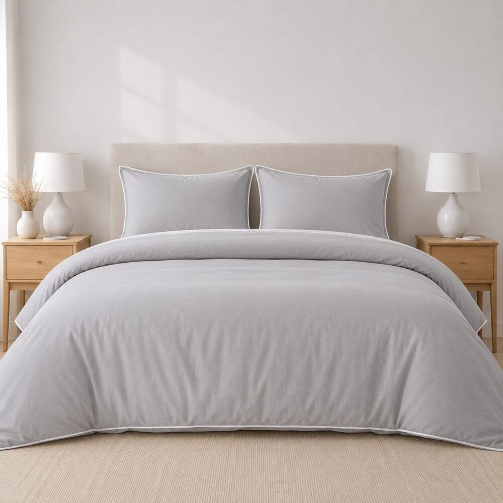 Comforter Cover with Pillow Cover - Light Grey - Image 2