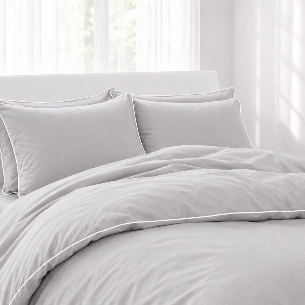 Comforter Cover with Pillow Cover - Light Grey - Image 4