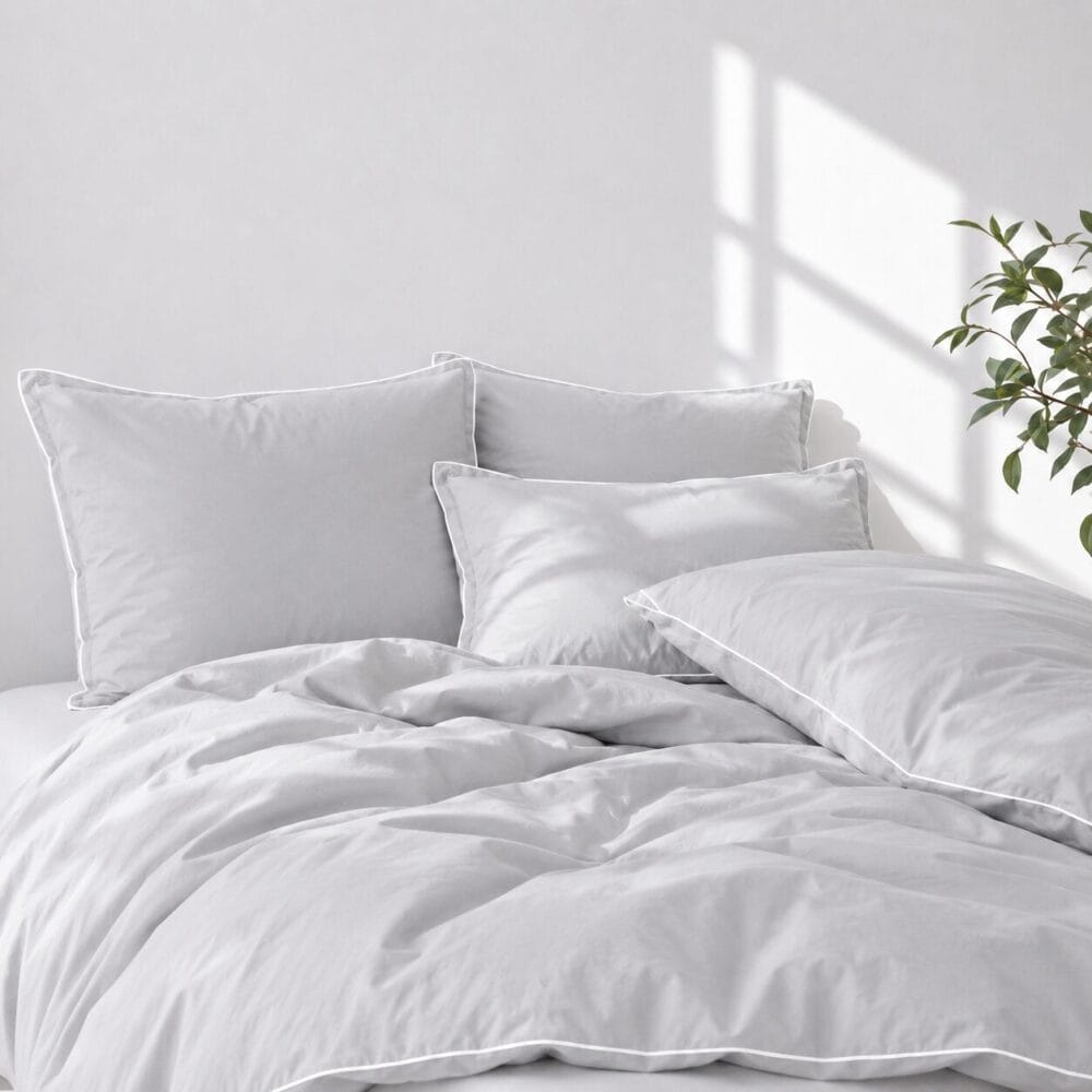 Comforter Cover with Pillow Cover - Light Grey - Image 6