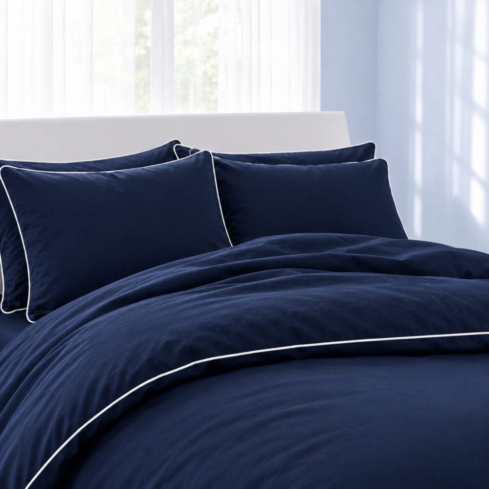 Comforter Cover with Pillow Cover - Navy Blue - Image 3