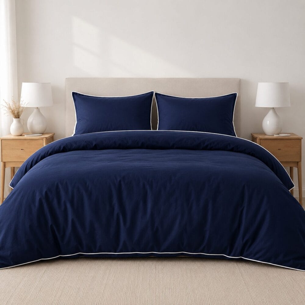 Comforter Cover with Pillow Cover - Navy Blue - Image 5