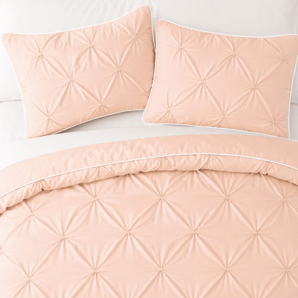 Pinch Style Comforter Cover with Pillow Cover - Peach - Image 4