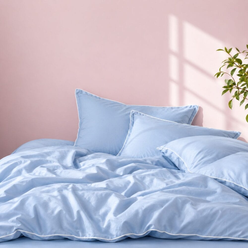 Comforter Cover with Pillow Cover - Powder Blue - Image 2