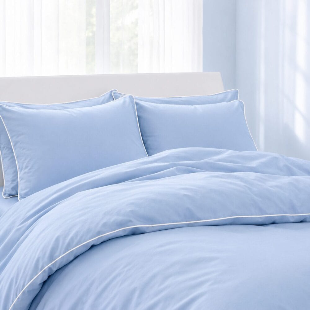 Comforter Cover with Pillow Cover - Powder Blue - Image 5