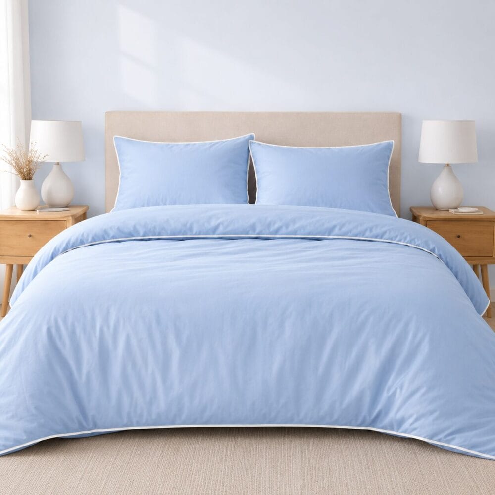 Comforter Cover with Pillow Cover - Powder Blue - Image 3