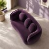 Santena 2 Seater Sofa - Dark Purple Velvet - Thumbnail Image 5