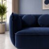 Santena 2 Seater Sofa - Navy Blue Velvet - Thumbnail Image 3