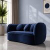 Santena 2 Seater Sofa - Navy Blue Velvet - Thumbnail Image 4