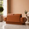Trenton 2 Seater Sofa - Burnt Orange Leatherette - Thumbnail Image 2