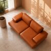 Trenton 2 Seater Sofa - Burnt Orange Leatherette - Thumbnail Image 3