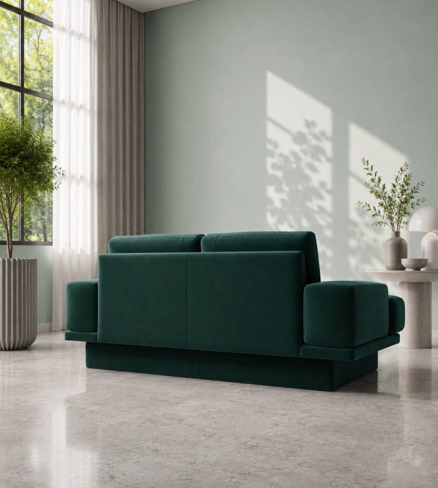 Trenton 2 Seater Sofa - Emerald Green Velvet - Image 5