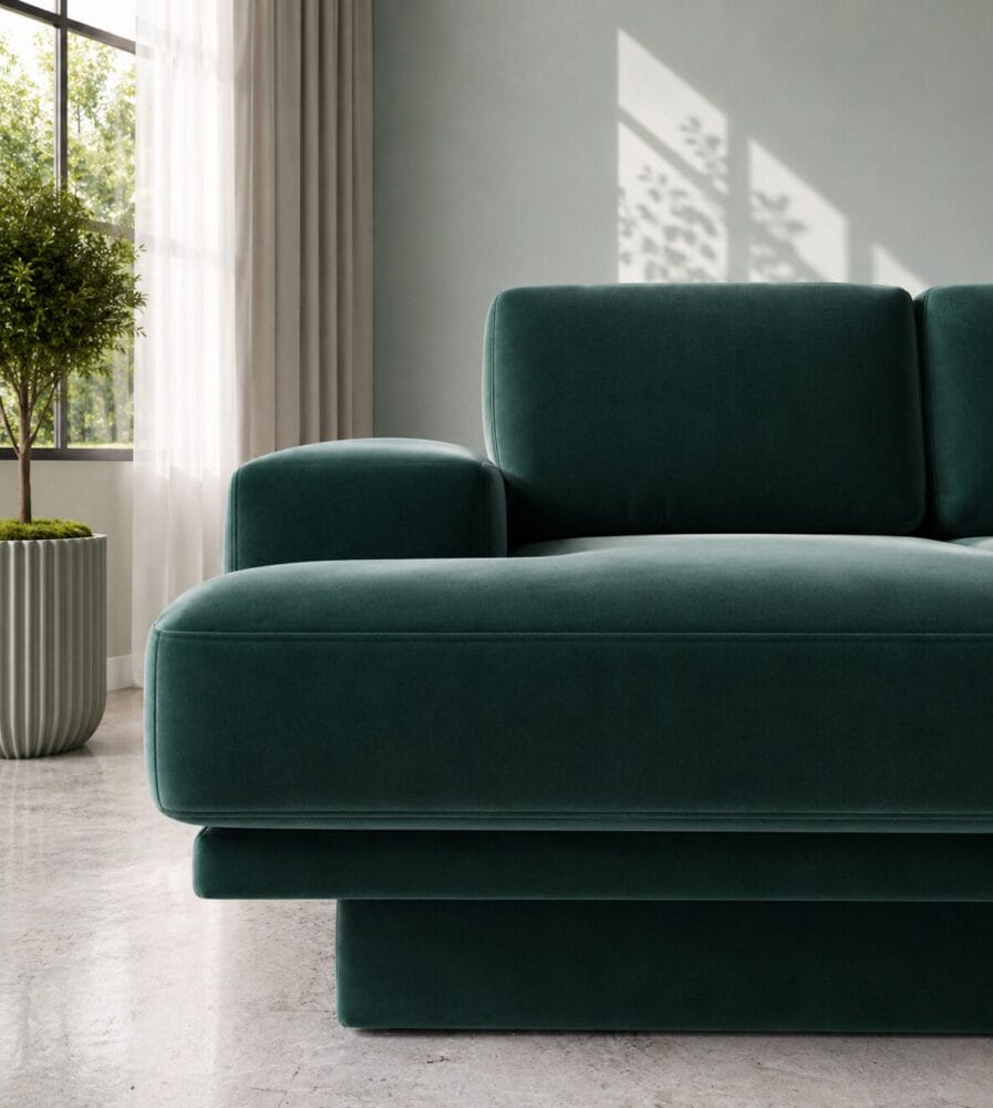 Trenton 2 Seater Sofa - Emerald Green Velvet - Image 2