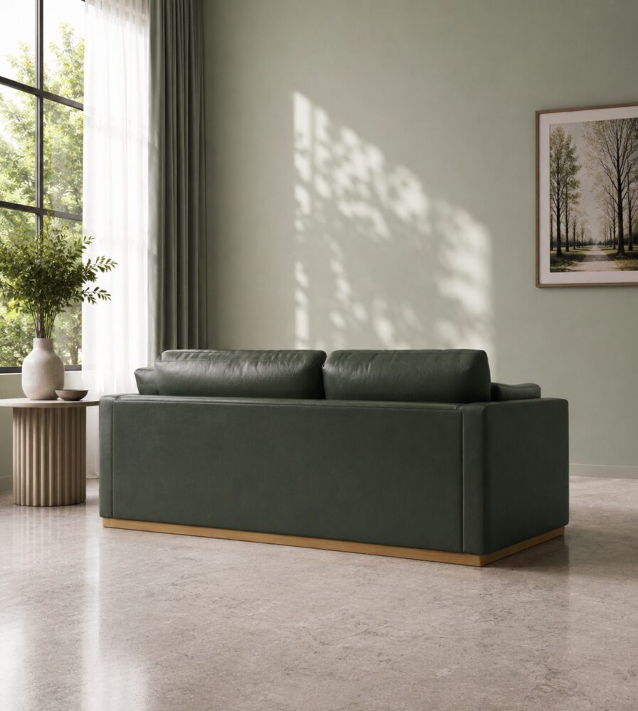 Victor 2 Seater Sofa - Emerald Green Leatherette - Image 2