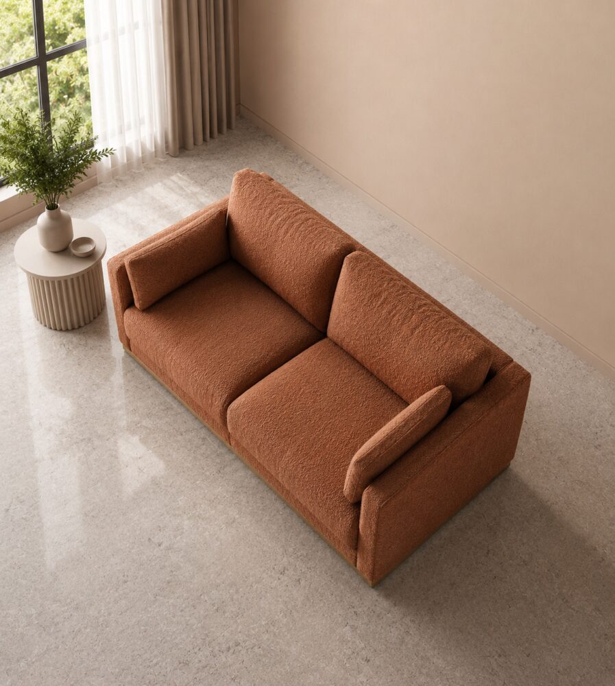 Victor 2 Seater Sofa - Rust Boucle - Image 2