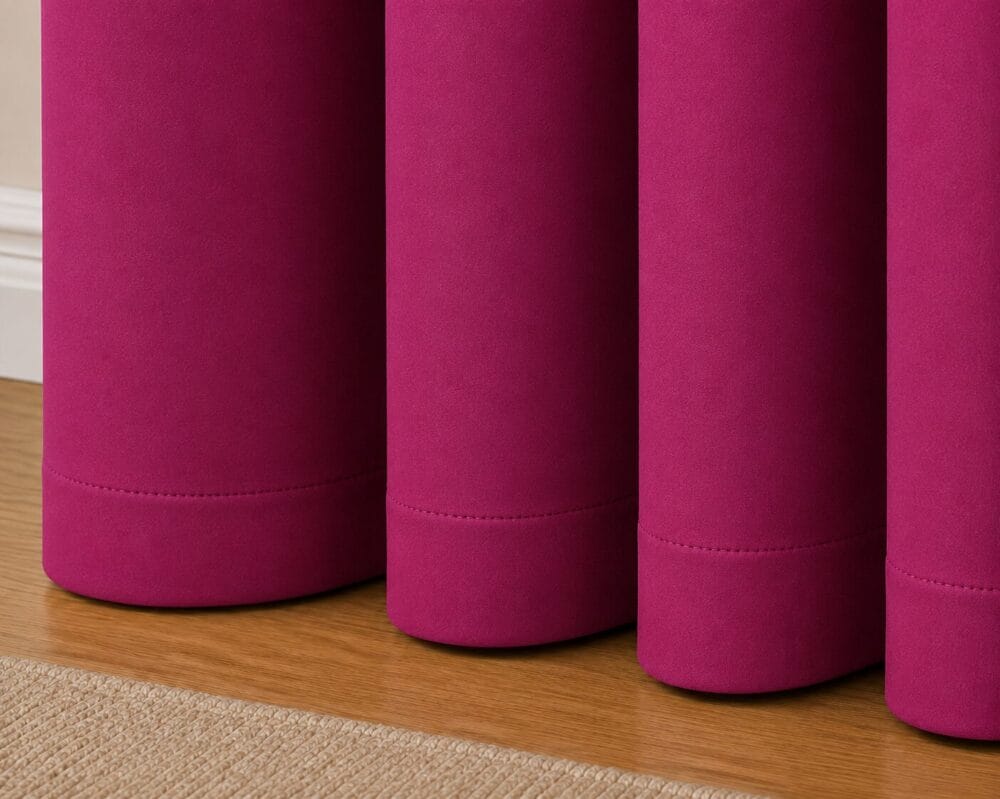 Premium Blackout Eyelet Curtain - Magenta colour - Image 2