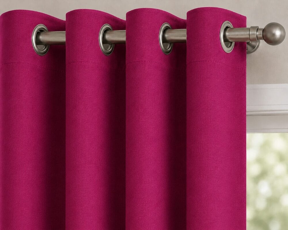 Premium Blackout Eyelet Curtain - Magenta colour - Image 3