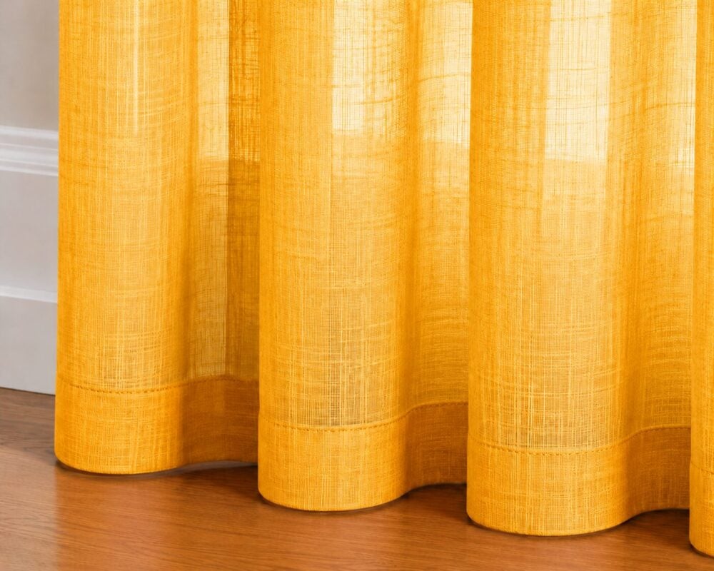 Ombre Sheer Eyelet Curtain - Marigold colour - Image 3